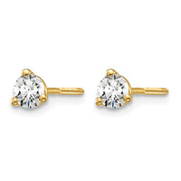 14ky 1/3 ctw Cert Lab Grown Dia VS+ F+ Round 3 Prong Hvy Wt ScrewBk Earring-EM1007S-033C-LD