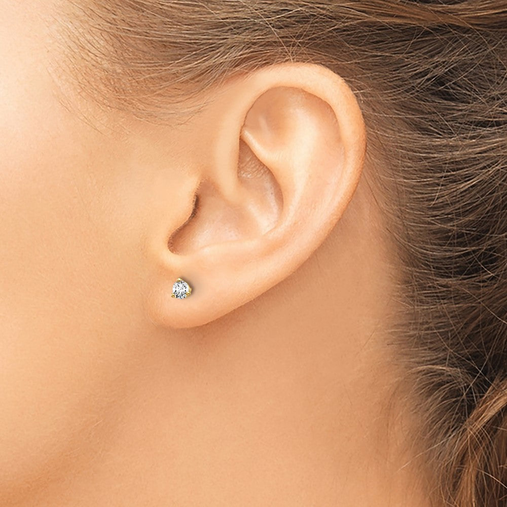 14ky 1/3 ctw Cert Lab Grwn Dia VS/SI+ G+ Round 3 Prg Hvy Wt ScrewBk Earring-EM1007S-033C-LG