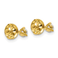 14ky 1/3 ctw Cert Lab Grown Dia VS+ F+ Round 3 Prong Hvy Wt ScrewBk Earring-EM1007S-033C-LD
