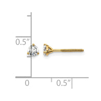 14ky 1/3 ctw Cert Lab Grown Dia VS+ F+ Round 3 Prong Hvy Wt ScrewBk Earring-EM1007S-033C-LD