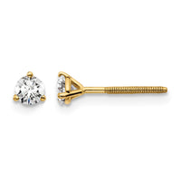 14ky 1/3 ctw Cert Lab Grown Dia VS+ F+ Round 3 Prong Hvy Wt ScrewBk Earring-EM1007S-033C-LD