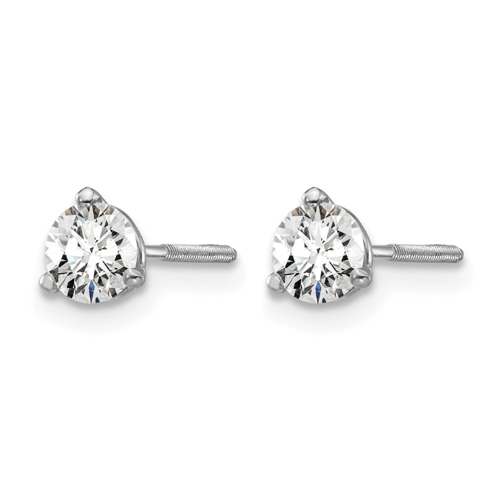 14kw 1/2 ctw Cert Lab Grwn Dia VS/SI+ G+ Round 3 Prg Hvy Wt ScrewBk Earring-EM1007S-050C-WLG