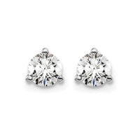 14kw 1/2 ctw Cert Lab Grown Dia VS+ F+ Round 3 Prong Hvy Wt ScrewBk Earring-EM1007S-050C-WLD
