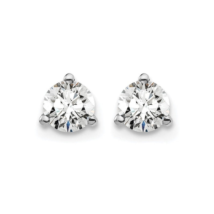 14kw 1/2 ctw Cert Lab Grown Dia VS+ F+ Round 3 Prong Hvy Wt ScrewBk Earring-EM1007S-050C-WLD