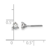 14kw 1/2 ctw Cert Lab Grown Dia VS+ F+ Round 3 Prong Hvy Wt ScrewBk Earring-EM1007S-050C-WLD