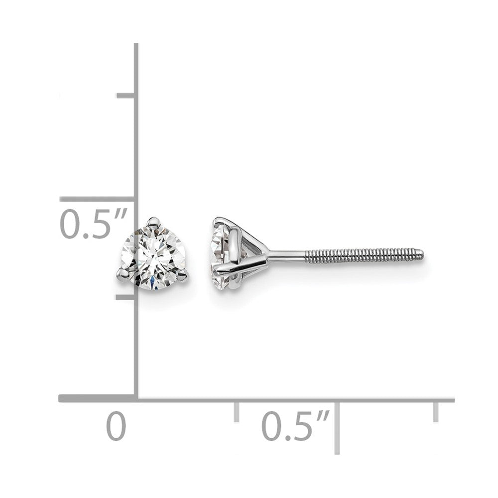 14kw 1/2 ctw Cert Lab Grwn Dia VS/SI+ G+ Round 3 Prg Hvy Wt ScrewBk Earring-EM1007S-050C-WLG