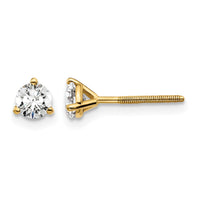 14ky 1/2 ctw Cert Lab Grown Dia VS+ F+ Round 3 Prong Hvy Wt ScrewBk Earring-EM1007S-050C-LD