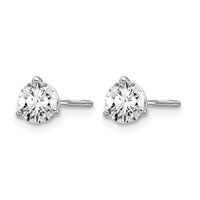 14kw 2/3 ctw Cert Lab Grown Dia VS+ F+ Round 3 Prong Hvy Wt ScrewBk Earring-EM1007S-066C-WLD