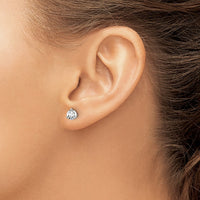 14kw 2/3 ctw Cert Lab Grown Dia VS+ F+ Round 3 Prong Hvy Wt ScrewBk Earring-EM1007S-066C-WLD