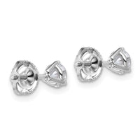 14kw 2/3 ctw Cert Lab Grown Dia VS+ F+ Round 3 Prong Hvy Wt ScrewBk Earring-EM1007S-066C-WLD