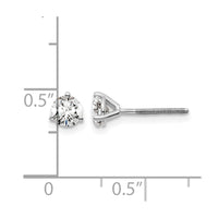 14kw 2/3 ctw Cert Lab Grown Dia VS+ F+ Round 3 Prong Hvy Wt ScrewBk Earring-EM1007S-066C-WLD