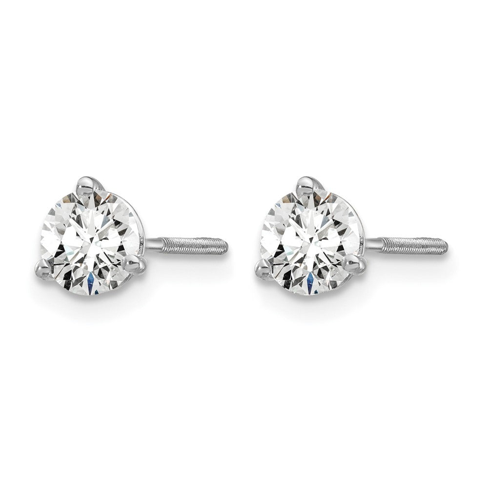14kw 3/4 ctw Cert Lab Grwn Dia VS/SI+ G+ Round 3 Prg Hvy Wt ScrewBk Earring-EM1007S-075C-WLG