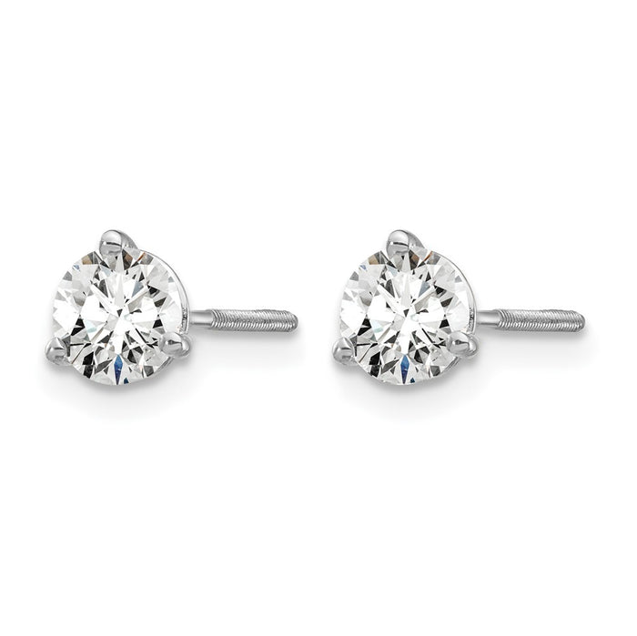 14kw 3/4 ctw Cert Lab Grwn Dia VS/SI+ G+ Round 3 Prg Hvy Wt ScrewBk Earring-EM1007S-075C-WLG