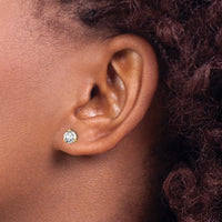 14ky 3/4 ctw Cert Lab Grown Dia VS+ F+ Round 3 Prong Hvy Wt ScrewBk Earring-EM1007S-075C-LD