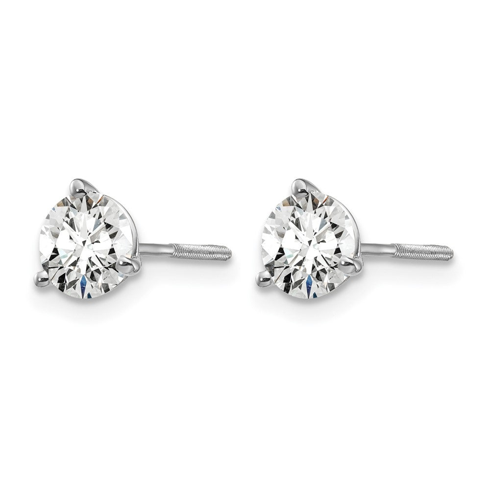 14kw 1 ctw Cert Lab Grwn Dia VS/SI+ G+ Round 3 Prong Hvy Wt ScrewBk Earring-EM1007S-100C-WLG