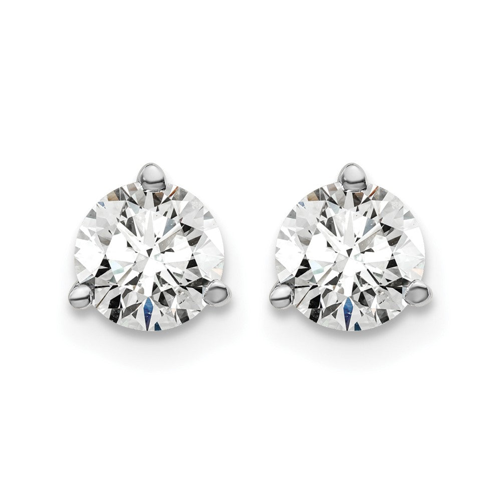 14kw 1 ctw Cert Lab Grwn Dia VS/SI+ G+ Round 3 Prong Hvy Wt ScrewBk Earring-EM1007S-100C-WLG