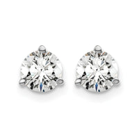 14kw 1 ctw Cert Lab Grwn Dia VS/SI+ G+ Round 3 Prong Hvy Wt ScrewBk Earring-EM1007S-100C-WLG
