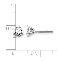 14kw 1 ctw Cert Lab Grown Dia VS+ F+ Round 3 Prong Hvy Wt ScrewBk Earring-EM1007S-100C-WLD