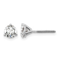 14kw 1 ctw Cert Lab Grwn Dia VS/SI+ G+ Round 3 Prong Hvy Wt ScrewBk Earring-EM1007S-100C-WLG