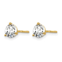 14ky 1 ctw Cert Lab Grown Dia VS+ F+ Round 3 Prong Hvy Wt ScrewBk Earring-EM1007S-100C-LD