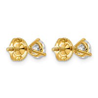 14ky 1 ctw Cert Lab Grwn Dia VS/SI+ G+ Round 3 Prong Hvy Wt ScrewBk Earring-EM1007S-100C-LG
