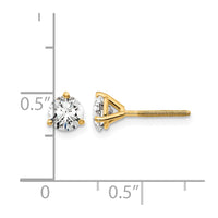 14ky 1 ctw Cert Lab Grown Dia VS+ F+ Round 3 Prong Hvy Wt ScrewBk Earring-EM1007S-100C-LD