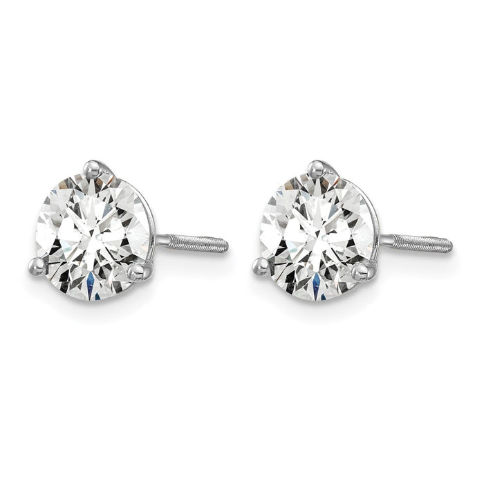 14kw 1 1/2 ctw Cert Lab Grwn Dia VS+ F+ Round 3 Prg Hvy Wt ScrewBk Earring-EM1007S-150C-WLD