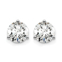 14kw 1 1/2 ctw Cert Lab Grwn Dia VS+ F+ Round 3 Prg Hvy Wt ScrewBk Earring-EM1007S-150C-WLD