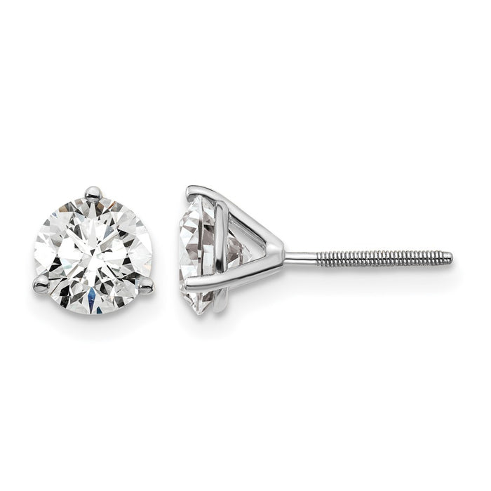 14kw 1 1/2 ctw Cert Lab Grwn Dia VS+ F+ Round 3 Prg Hvy Wt ScrewBk Earring-EM1007S-150C-WLD