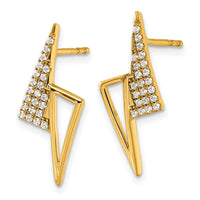14K Polished Diamond Geometric Fashion Post Earrings-EM10162-022-YAA