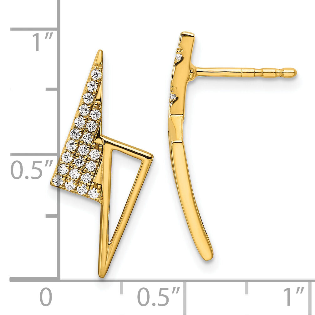 14K Polished Diamond Geometric Fashion Post Earrings-EM10162-022-YAA