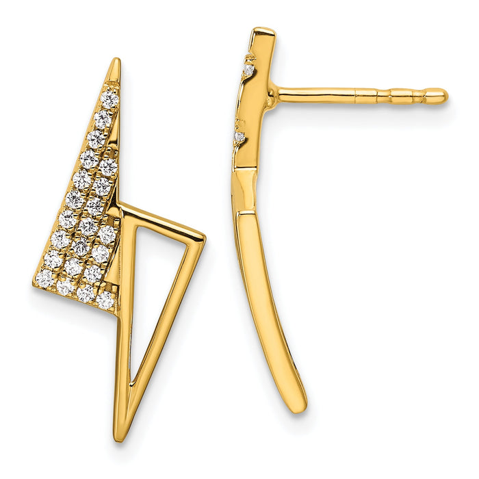 14K Polished Diamond Geometric Fashion Post Earrings-EM10162-022-YAA