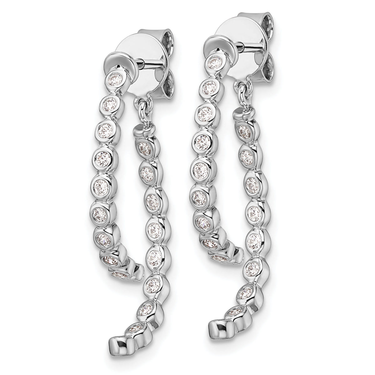 14K White Gold Polished Diamond Front and Back Dangle Earrings-EM10171-038-WAA