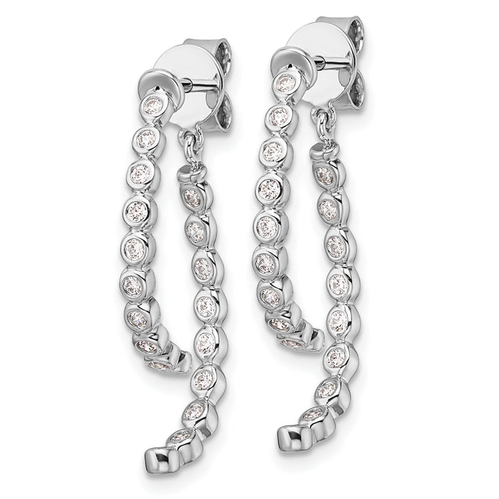 14K White Gold Polished Diamond Front and Back Dangle Earrings-EM10171-038-WAA