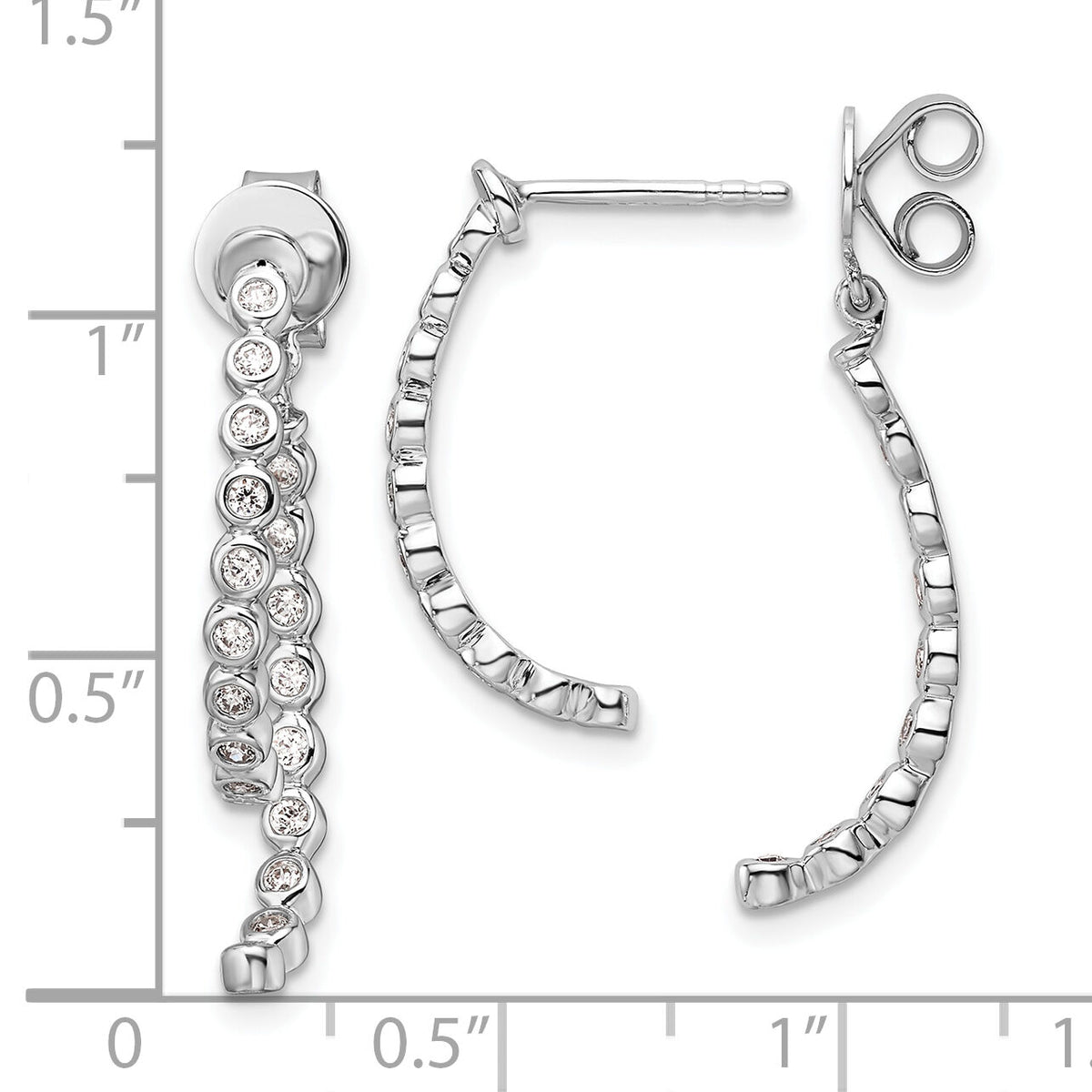 14K White Gold Polished Diamond Front and Back Dangle Earrings-EM10171-038-WAA