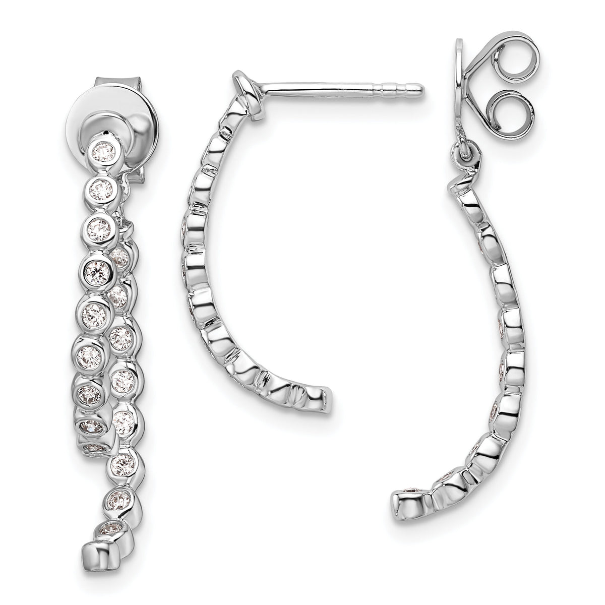 14K White Gold Polished Diamond Front and Back Dangle Earrings-EM10171-038-WAA