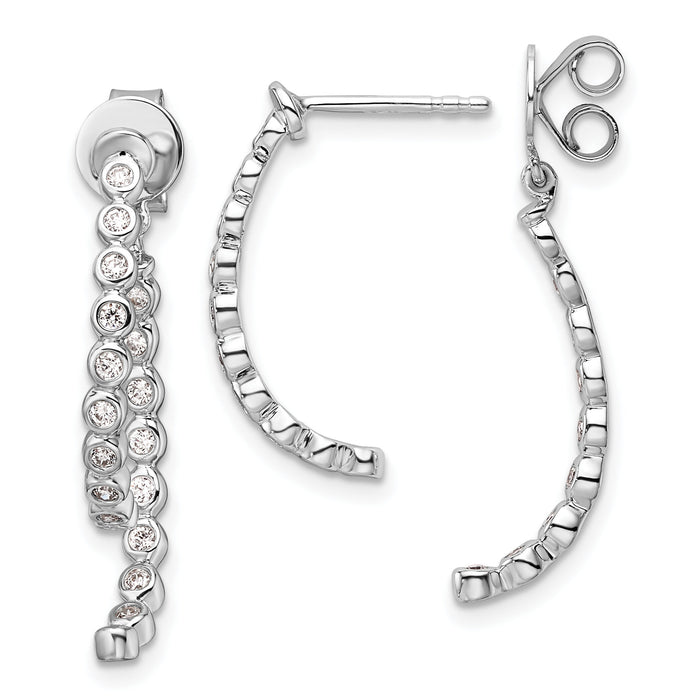 14K White Gold Polished Diamond Front and Back Dangle Earrings-EM10171-038-WAA