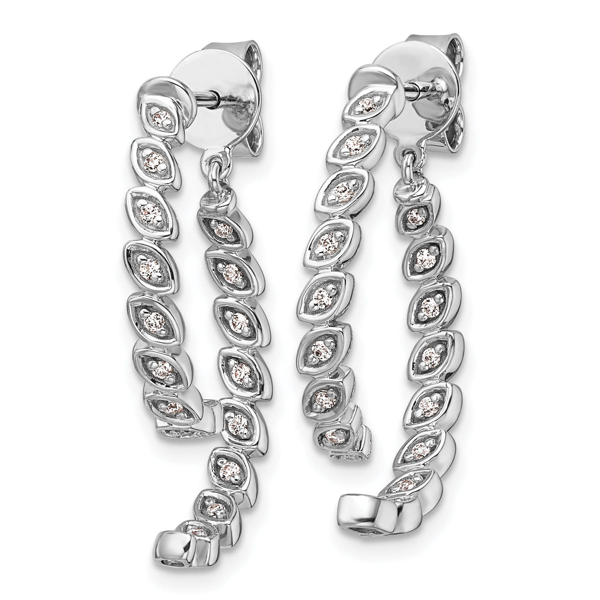 14K White Gold Polished Diamond Front and Back Dangle Earrings-EM10173-021-WAA