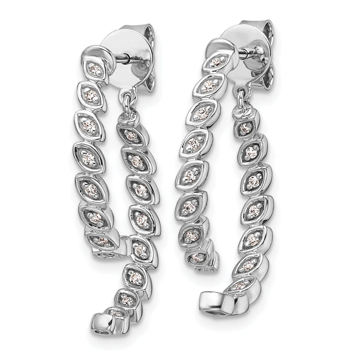 14K White Gold Polished Diamond Front and Back Dangle Earrings-EM10173-021-WAA