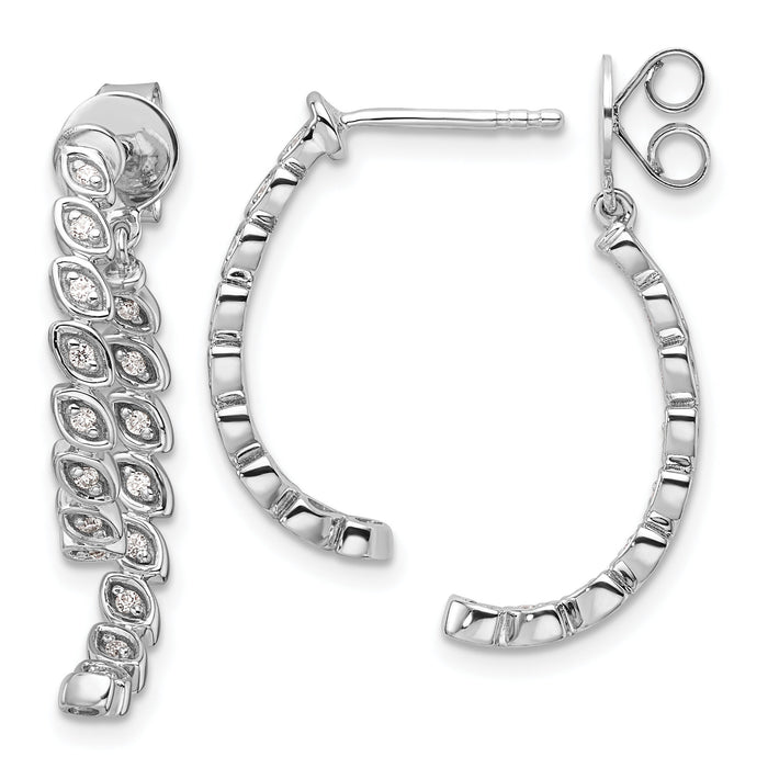 14K White Gold Polished Diamond Front and Back Dangle Earrings-EM10173-021-WAA