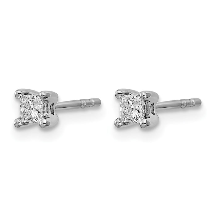 14kw 1/4 ctw Cert Lab Grown Dia VS+ F+ Princess 4 Prong Hvy Wt Earring-EM1018-025C-WLD