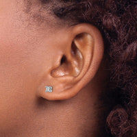 14kw 1/4 ctw Cert Lab Grown Dia VS+ F+ Princess 4 Prong Hvy Wt Earring-EM1018-025C-WLD