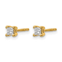 14ky 1/4 ctw Cert Lab Grown Dia VS+ F+ Princess 4 Prong Hvy Wt Earring-EM1018-025C-LD