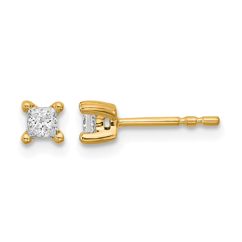 14ky 1/4 ctw Cert Lab Grown Dia VS+ F+ Princess 4 Prong Hvy Wt Earring-EM1018-025C-LD