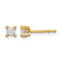 14ky 1/4 ctw Cert Lab Grown Dia VS+ F+ Princess 4 Prong Hvy Wt Earring-EM1018-025C-LD