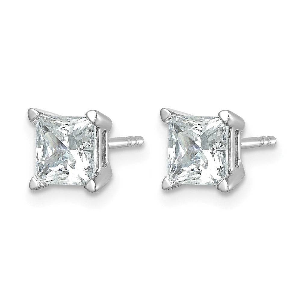 14kw 2 ctw Cert Lab Grown Dia VS+ F+ Princess 4 Prong Hvy Wt Earring-EM1018-200C-WLD