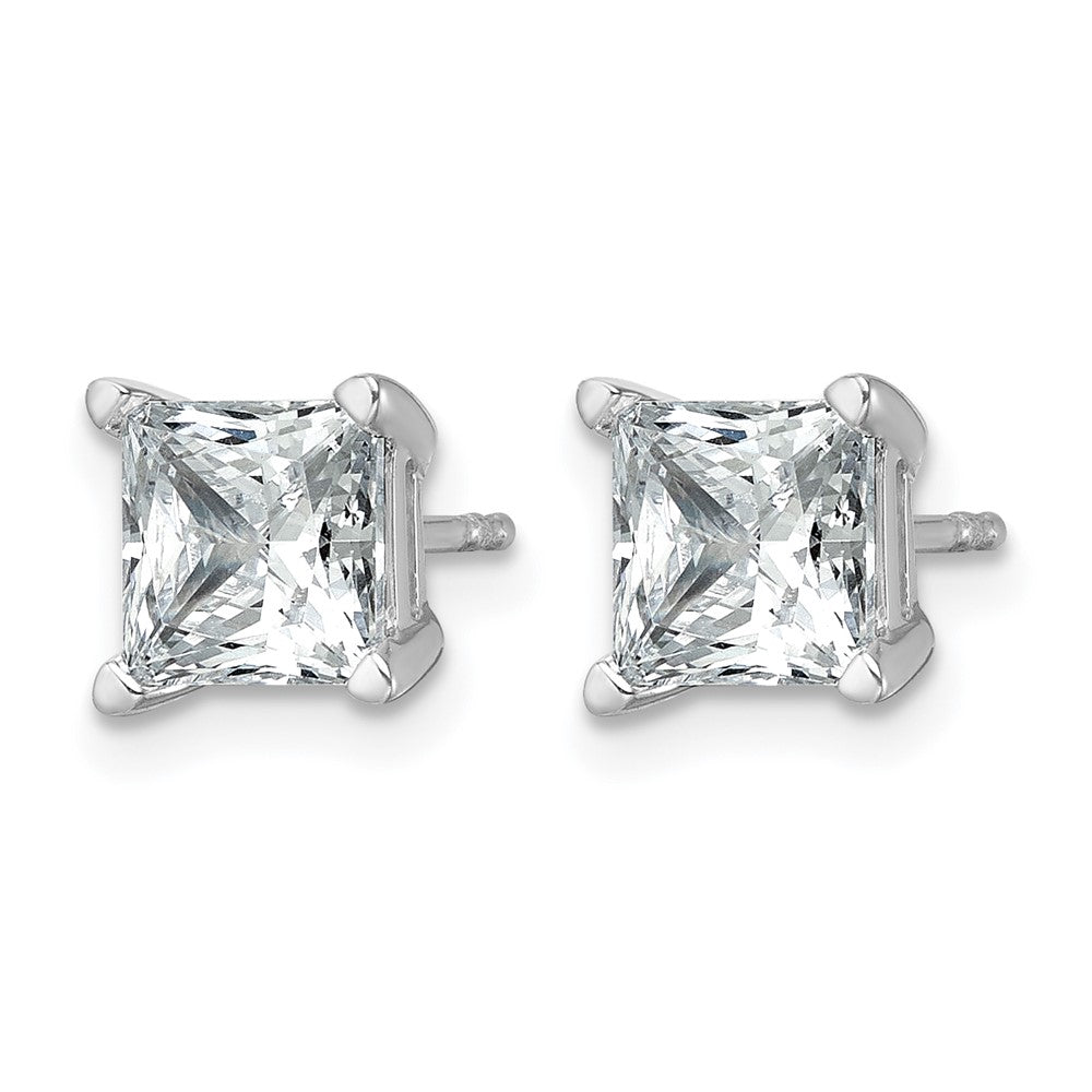 14kw 3 ctw Cert Lab Grown Dia VS+ F+ Princess 4 Prong Hvy Wt Earring-EM1018-300C-WLD