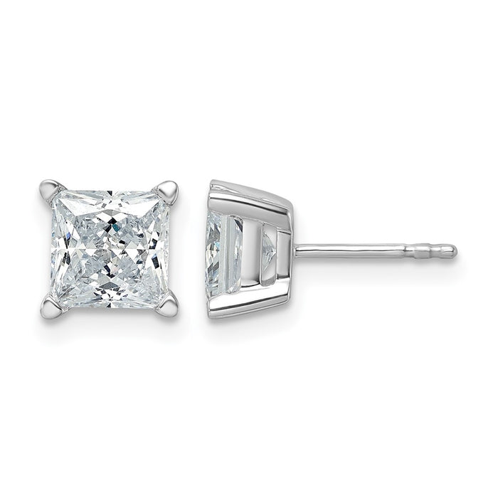 14kw 3 ctw Cert Lab Grown Dia VS+ F+ Princess 4 Prong Hvy Wt Earring-EM1018-300C-WLD