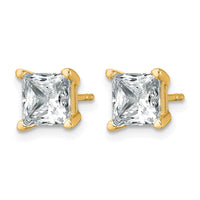 14ky 3 ctw Cert Lab Grown Dia VS/SI+ G+ Princess 4 Prong Hvy Wt Earring-EM1018-300C-LG