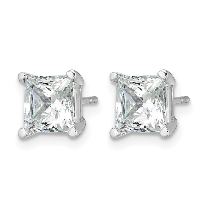 14kw 4 ctw Cert Lab Grown Dia VS+ F+ Princess 4 Prong Hvy Wt Earring-EM1018-400C-WLD